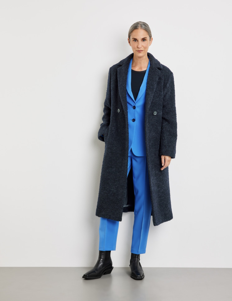 Пальто двубортное из шерсти