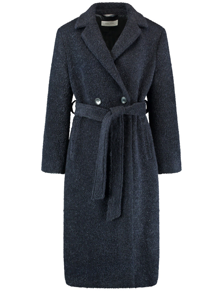 Пальто двубортное из шерсти