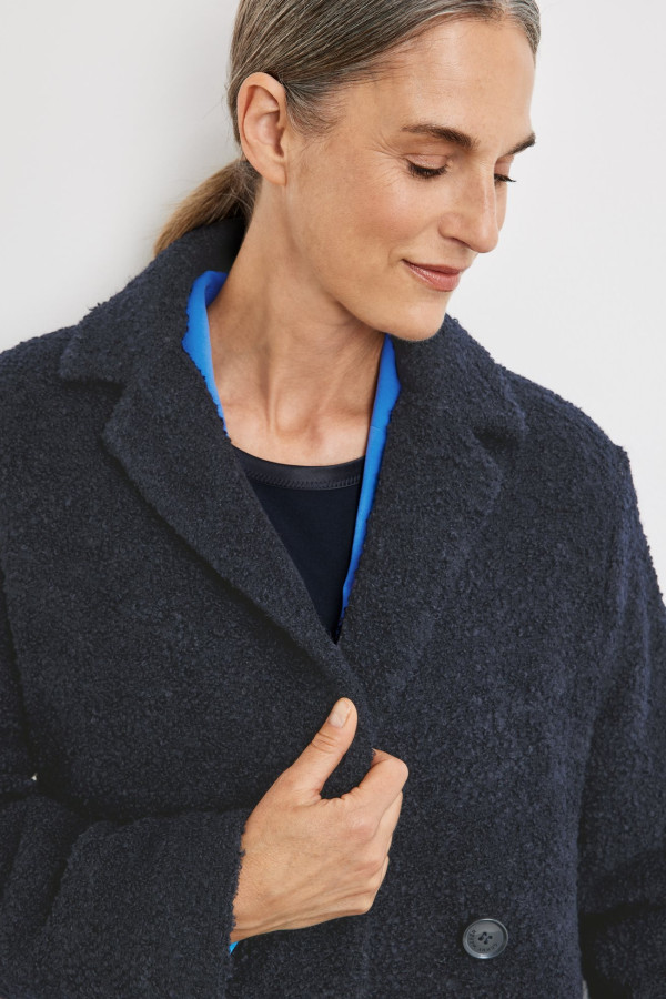 Пальто двубортное из шерсти