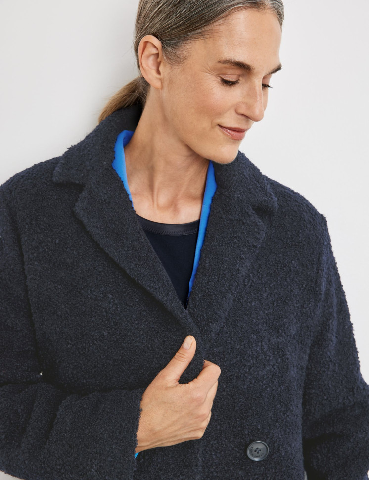 Пальто двубортное из шерсти