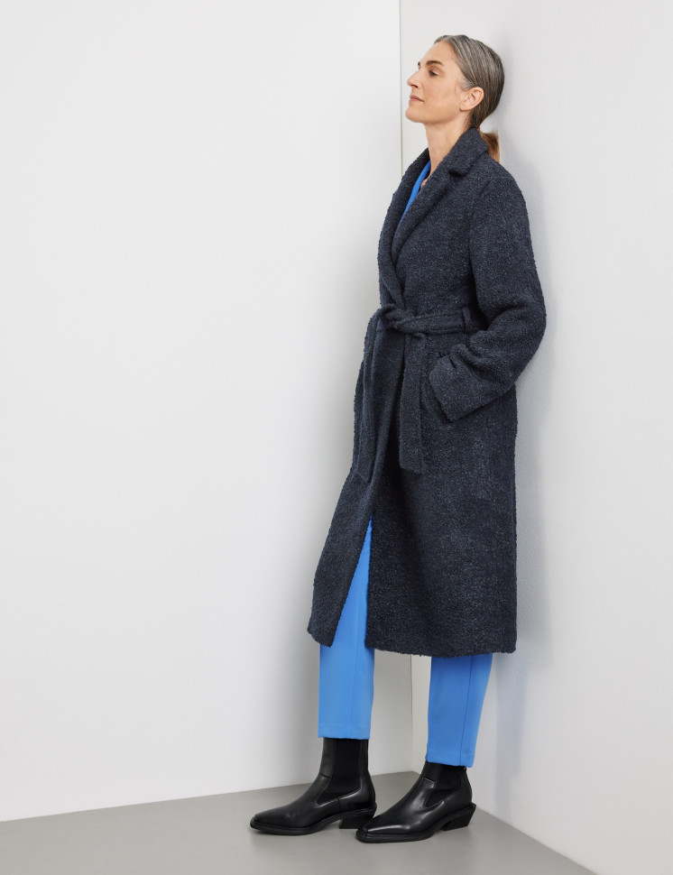 Пальто двубортное из шерсти
