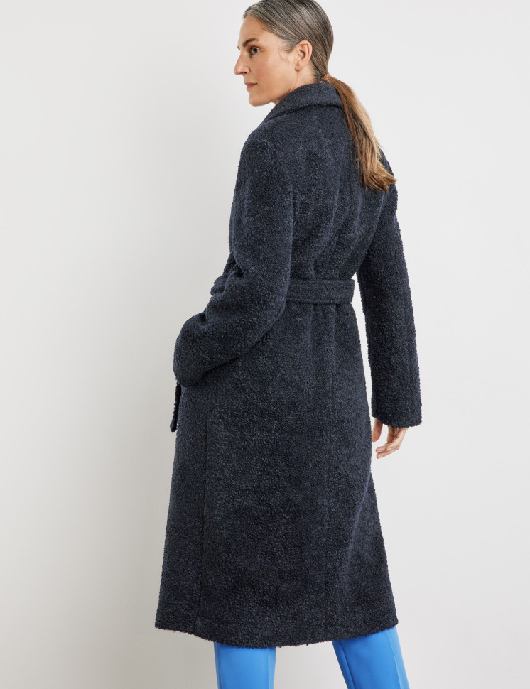 Пальто двубортное из шерсти