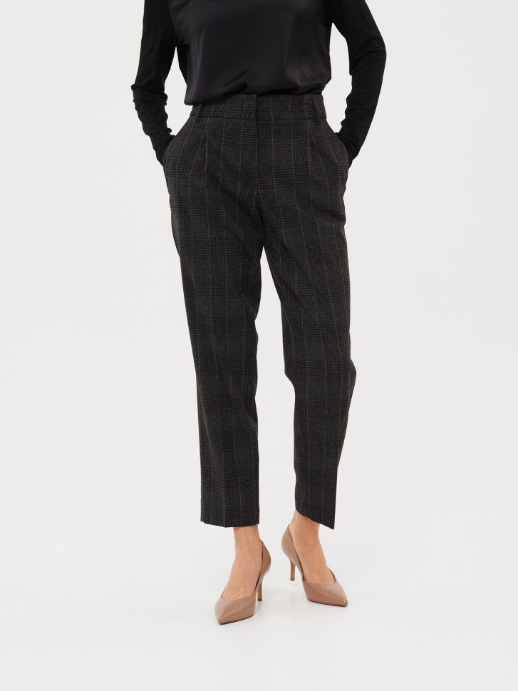 Брюки прямые в клетку