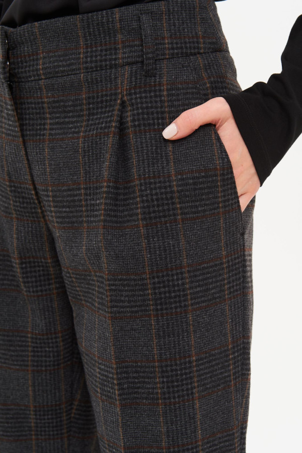 Брюки прямые в клетку