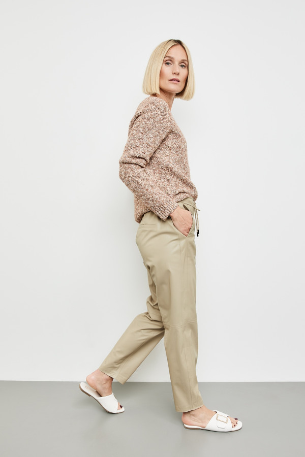 Брюки-джоггеры из эко-кожи