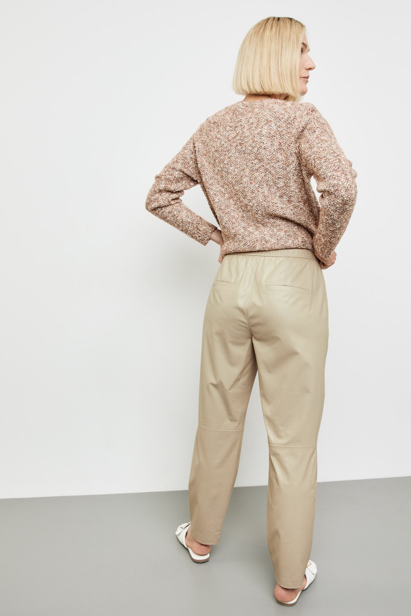 Брюки-джоггеры из эко-кожи