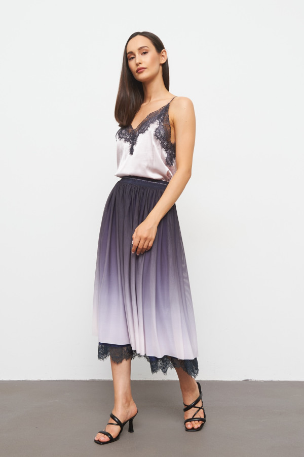 Юбка-макси с кружевом