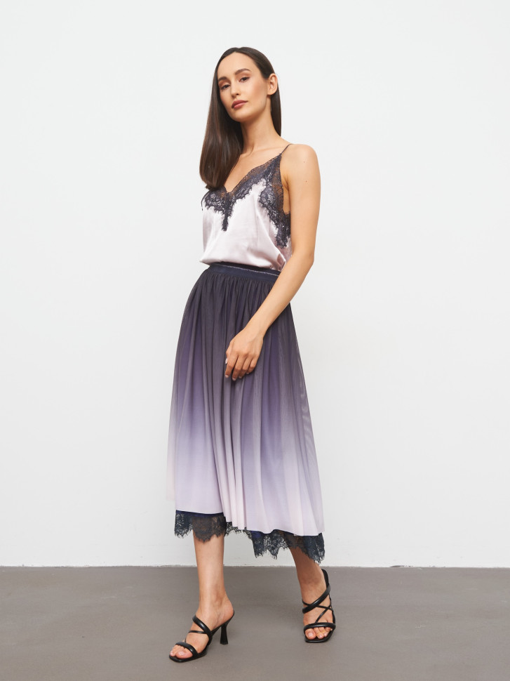 Юбка-макси с кружевом