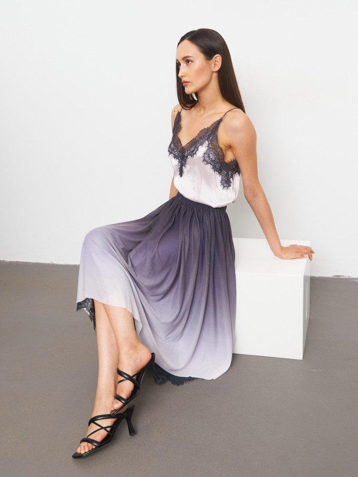 Юбка-макси с кружевом