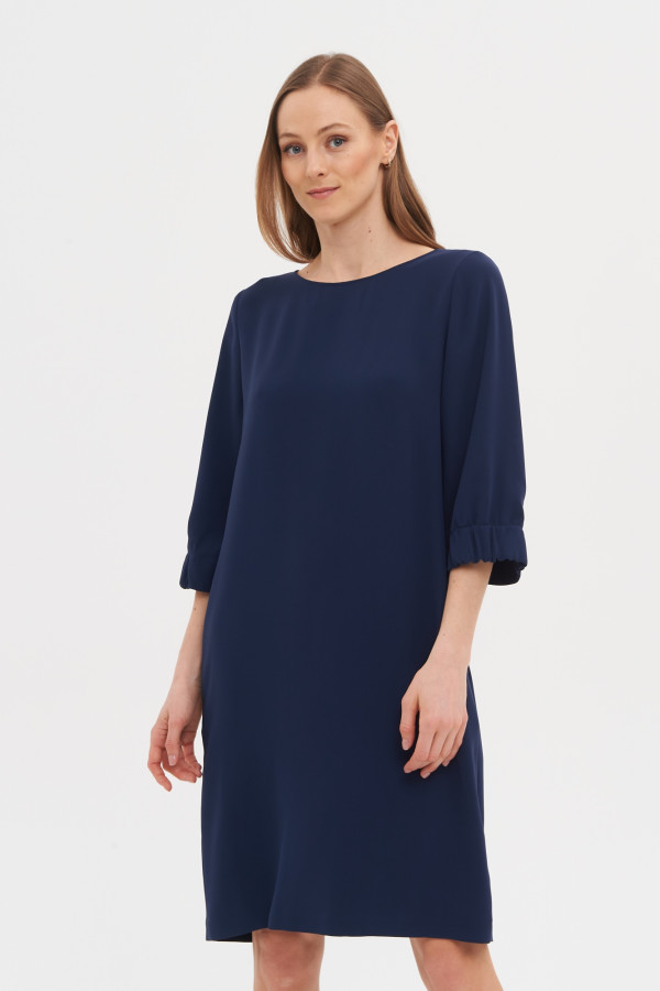 Платье кокон из костюмной ткани