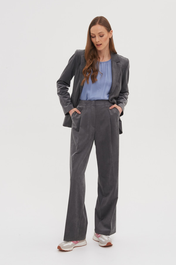 Брюки широкие из вельвета