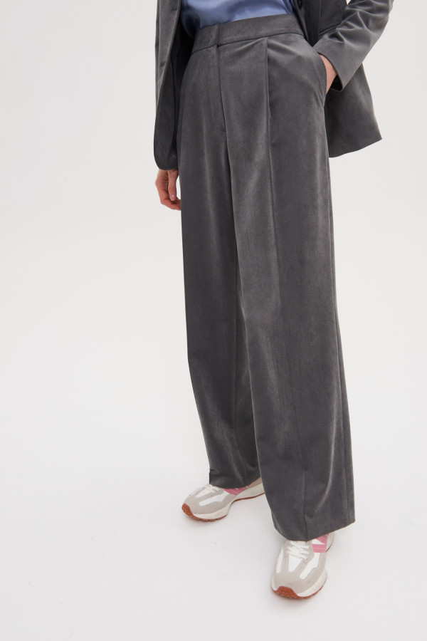 Брюки широкие из вельвета