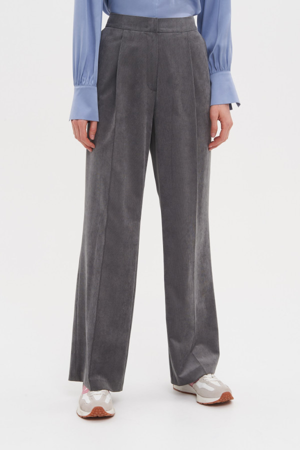 Брюки широкие из вельвета