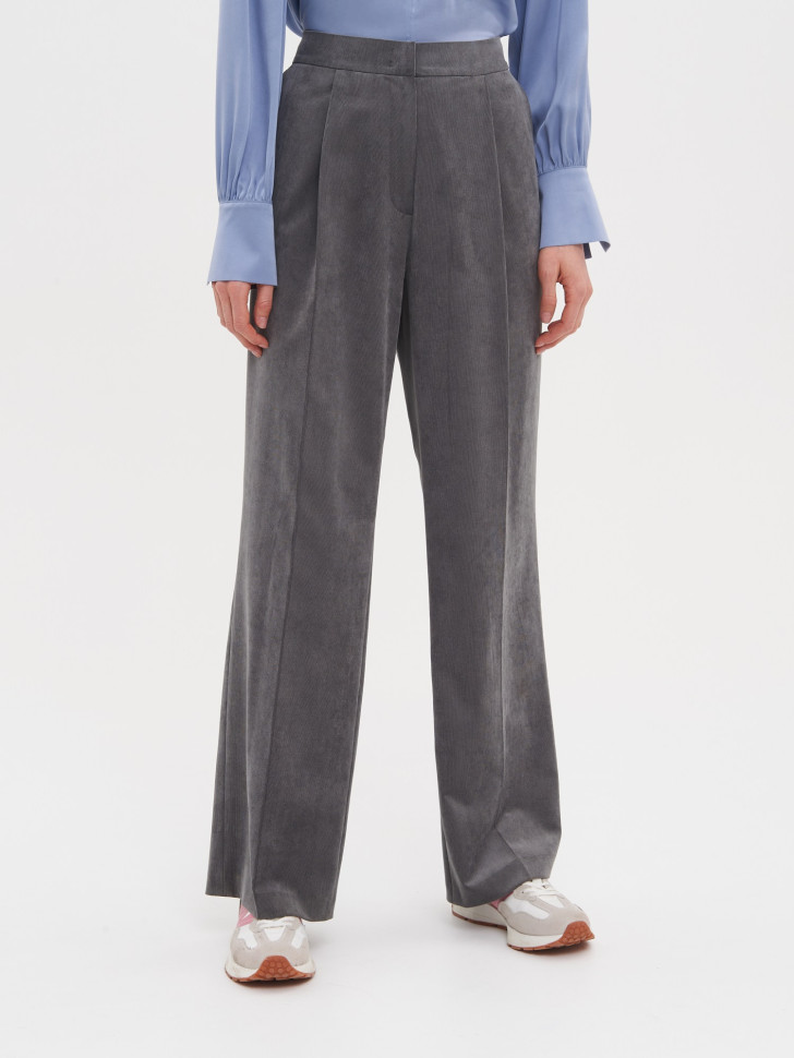 Брюки широкие из вельвета