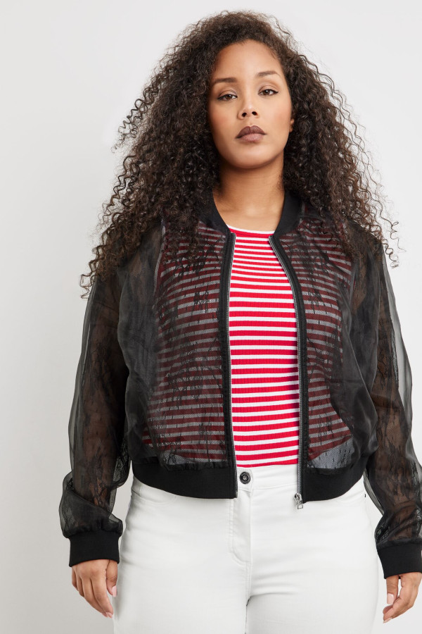 Бомбер из прозрачной ткани