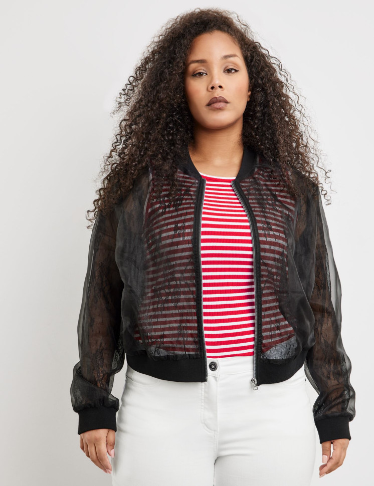 Бомбер из прозрачной ткани