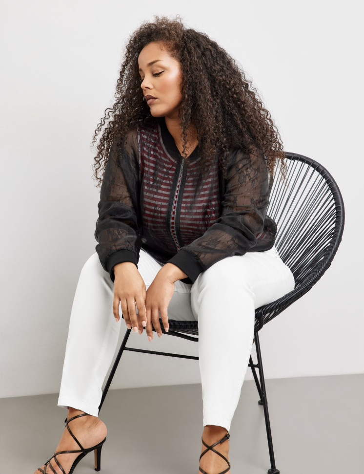 Бомбер из прозрачной ткани