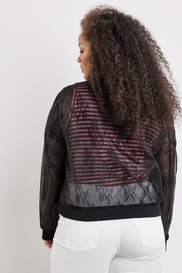 Бомбер из прозрачной ткани