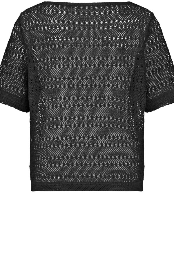 Футболка ажурной вязки из хлопка