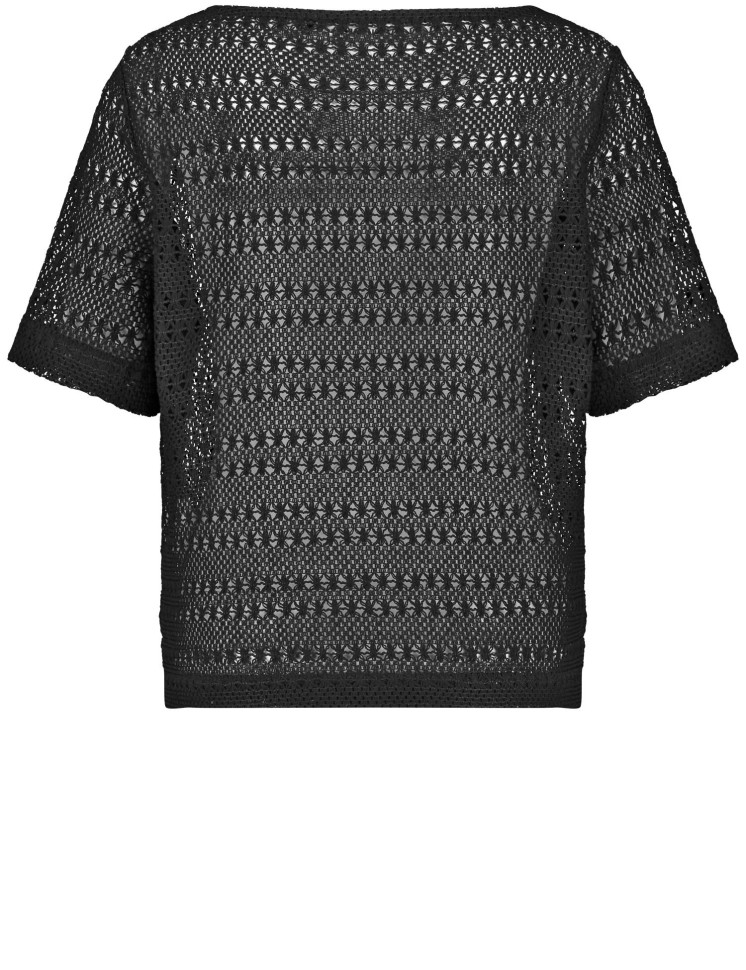 Футболка ажурной вязки из хлопка